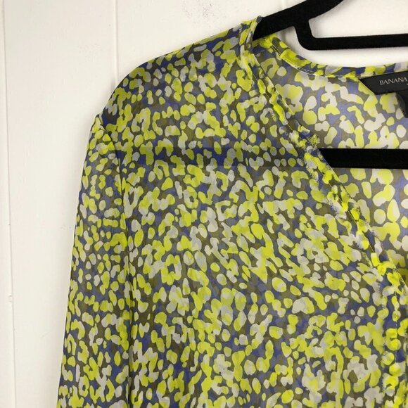 Banana Republic Womens Blouse Sheer V-Neck Draw String at Waist Small - Picture 5 of 11